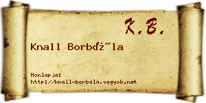 Knall Borbála névjegykártya